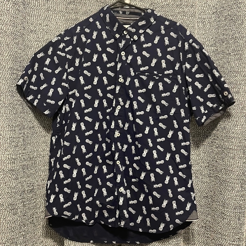 Large Pineapple Button Down Short Sleeve